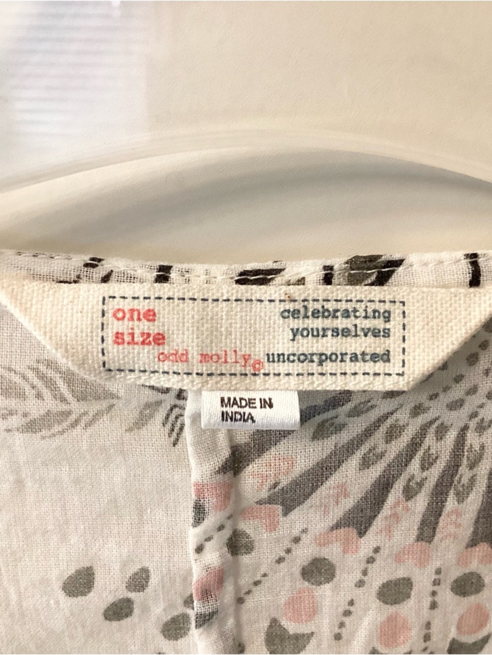 Odd Molly Boho 100% Cotton Bird Print Swim Cover Up - White - One Size - Picture 8 of 9